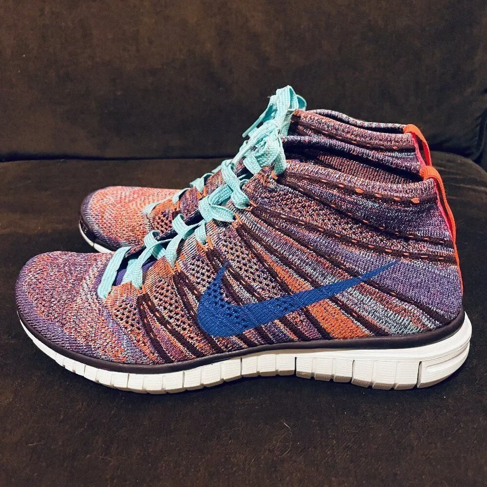 Nike Free Flyknit Chukka Womens Hyper Crimson Grape 639699-801 Size 8.5 US 40 EU